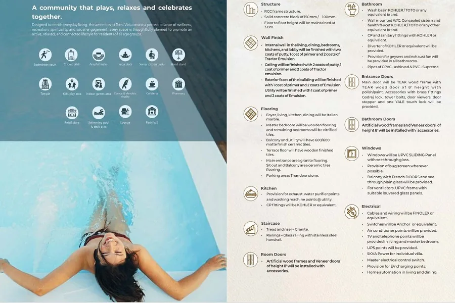 Amenities at Terra Vista villas